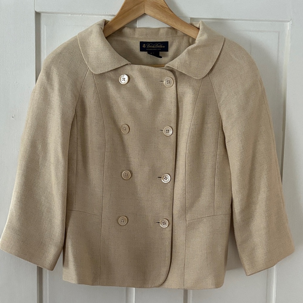 Brooks Brothers Classic Cream Colored Double-Breasted Women's Jacket
